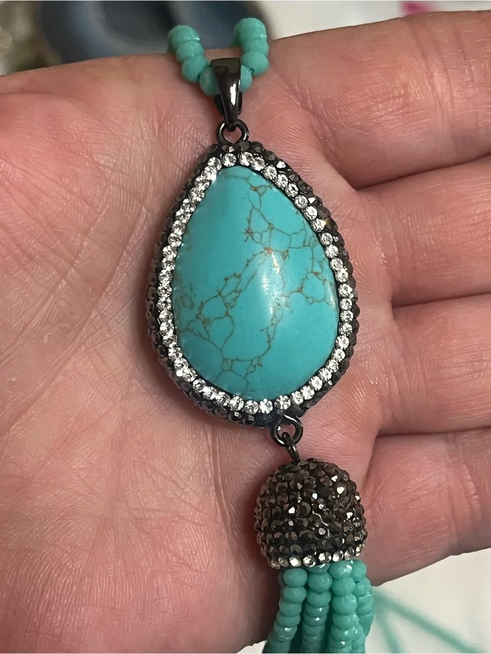 Joan Rivers Long Turquoise Necklace